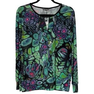 NWT: DOLCEZZA Vibrant fantasy Multicolor Women's Top